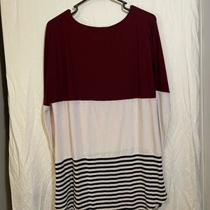 Xenana Premium Color Block Tunic Top